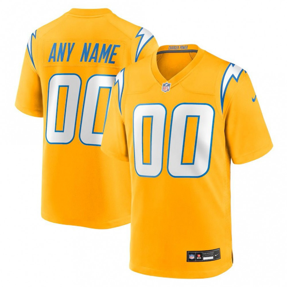 Los Angeles Chargers Nike Alternate Charger Power Game Custom Jersey - Gold-GridironStore